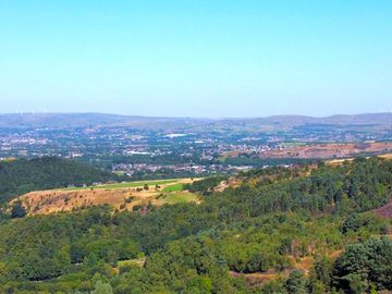 Views over lancashire woodland to the moors