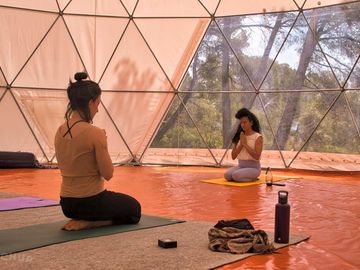 Yoga in the yurt