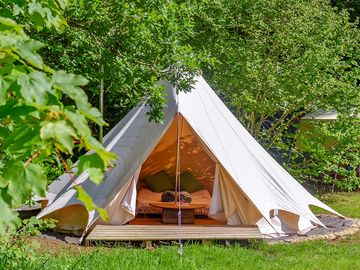 Bluebell Brook Camp bell tent exterior