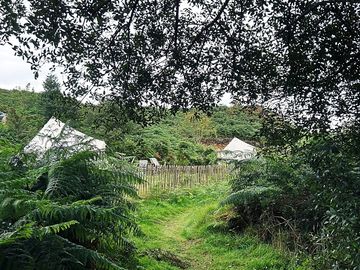 Approaching the tents