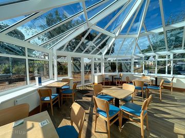 Dog friendly bar area with play area viewing point