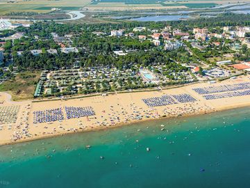 Aeriel view of the site and beach