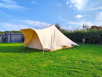 Large grass pitch with electric hook-up