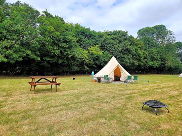 Outside bell tent