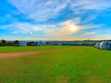 Main camping field with electric pitches