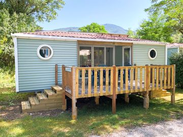 Exterior of the premium rental caravan