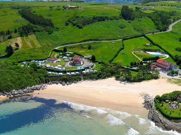 Aerial view of the site and the beach