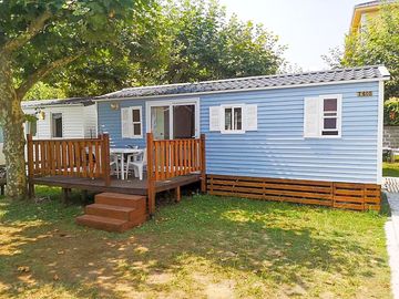 Static caravan exterior