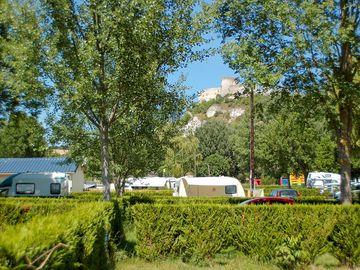 Pitches surrounded by trees and hedges