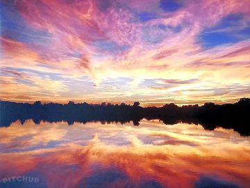 Summer sunset over the west lake