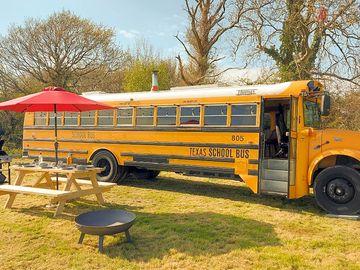 Texas  American School Glamping Bus sleeps six