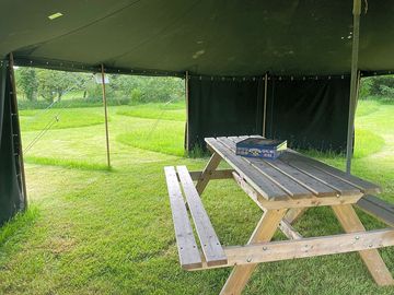 Inside our dry space tent for all to use. boardgames available for you to use.