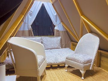 Stay in our gorgeous glamping tent , NEW for 2024!
