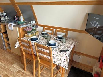 Dining table and kitchenette