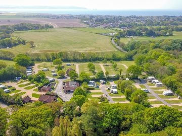 Drone shot showing the ara around Lytton Lawn