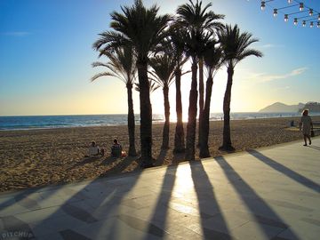 Benidorm levante beach: street café culture and with vibrant nightlife