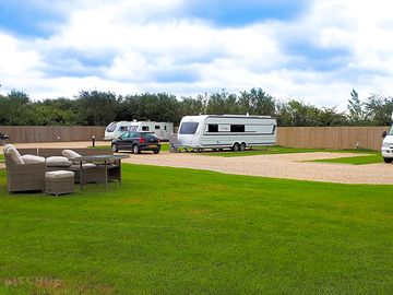 Well-kept hardstanding and grass pitches