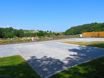 Premium super pitch with view over countryside