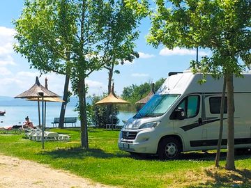 Some pitches have lake views