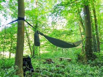 Stay in a hammock pitched between the trees