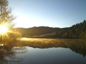 Sunset over a lake