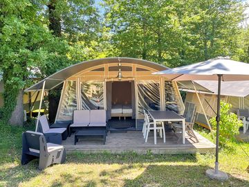 Front of the tent