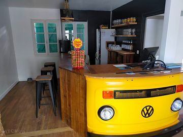 The bar with a car theme
