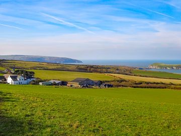 Camping field with sea views