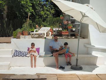 Pool seating area