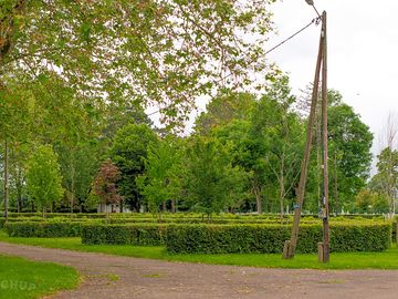 Neatly landscaped grass pitches