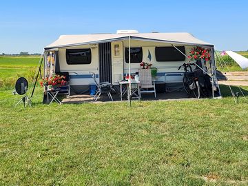 A caravan on site