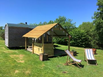The shepherd's hut and its outside space