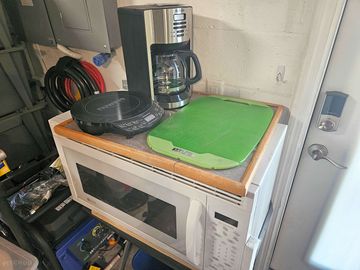 Large microwave, New Coffee Maker, New Induction Stovetop