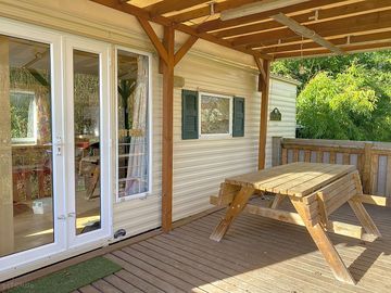 Picnic table on the deck
