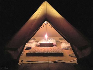 Scandi tent. with in tent electricity. french and english plugs. cosy as...