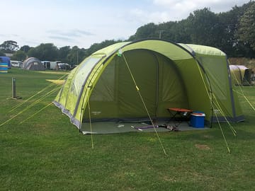 Tent on the grass pitch