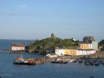 Tenby is about a mile away