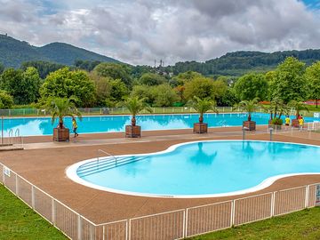 The pool complex with far-reaching views