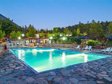 The swimming pool at night