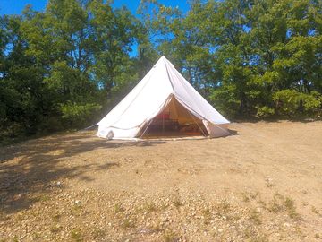Tent with trees around