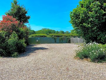 One of our hard standing pitched, with beautiful views over the river parrett.