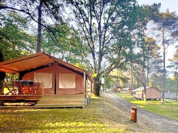 Exterior of safari tent