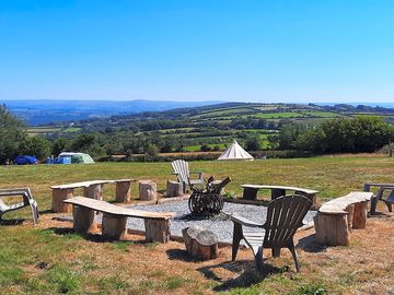 Communal fire pit area