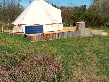 Outside view of tent and decking