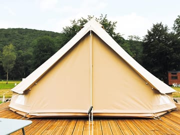 Bell tent with terrace
