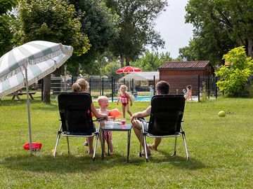 Toddler pool and picnic area