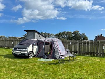 Grass pitch with electric hook-up
