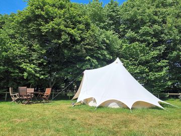 Outside of fox talbot bell tent