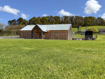 Neatly mown camping area
