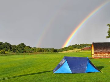 Rainbow over the field